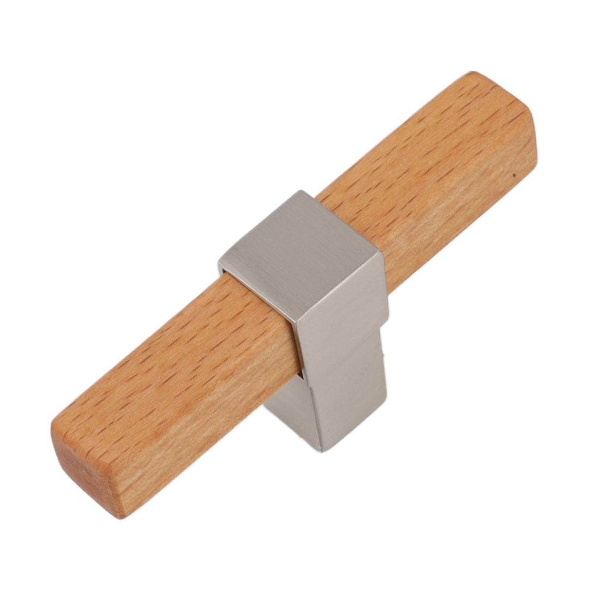 2 Pcs Wooden Cabinet Pulls Single Hole Door Pull Handle Knobs For Kitchen Drawer Cupboard Closet Brushed Silver