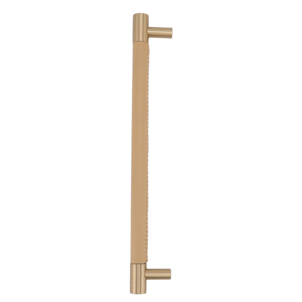 Cabinet Door Handle 224MM Hole Pitch Leather Brass Light Luxury Cupboard Bar Pull Handle for Home Wardrobe Drawer Beige