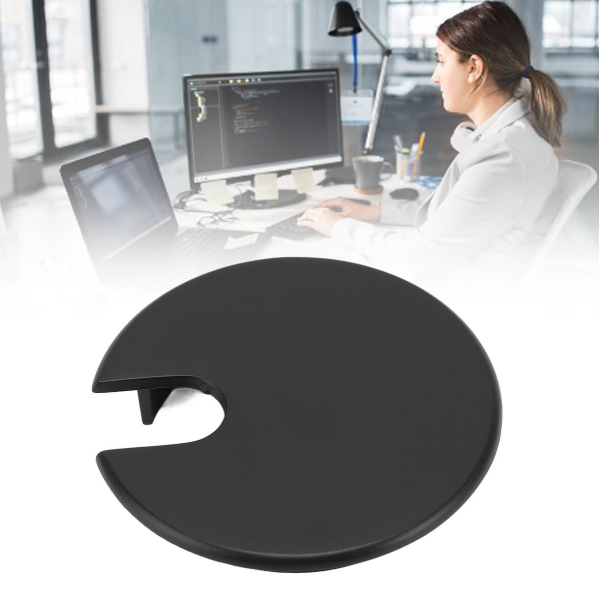 Countertop Cable Hole Cover Zinc Alloy Desk Cord Grommet Line Outlet Port Cover 60mm Opening