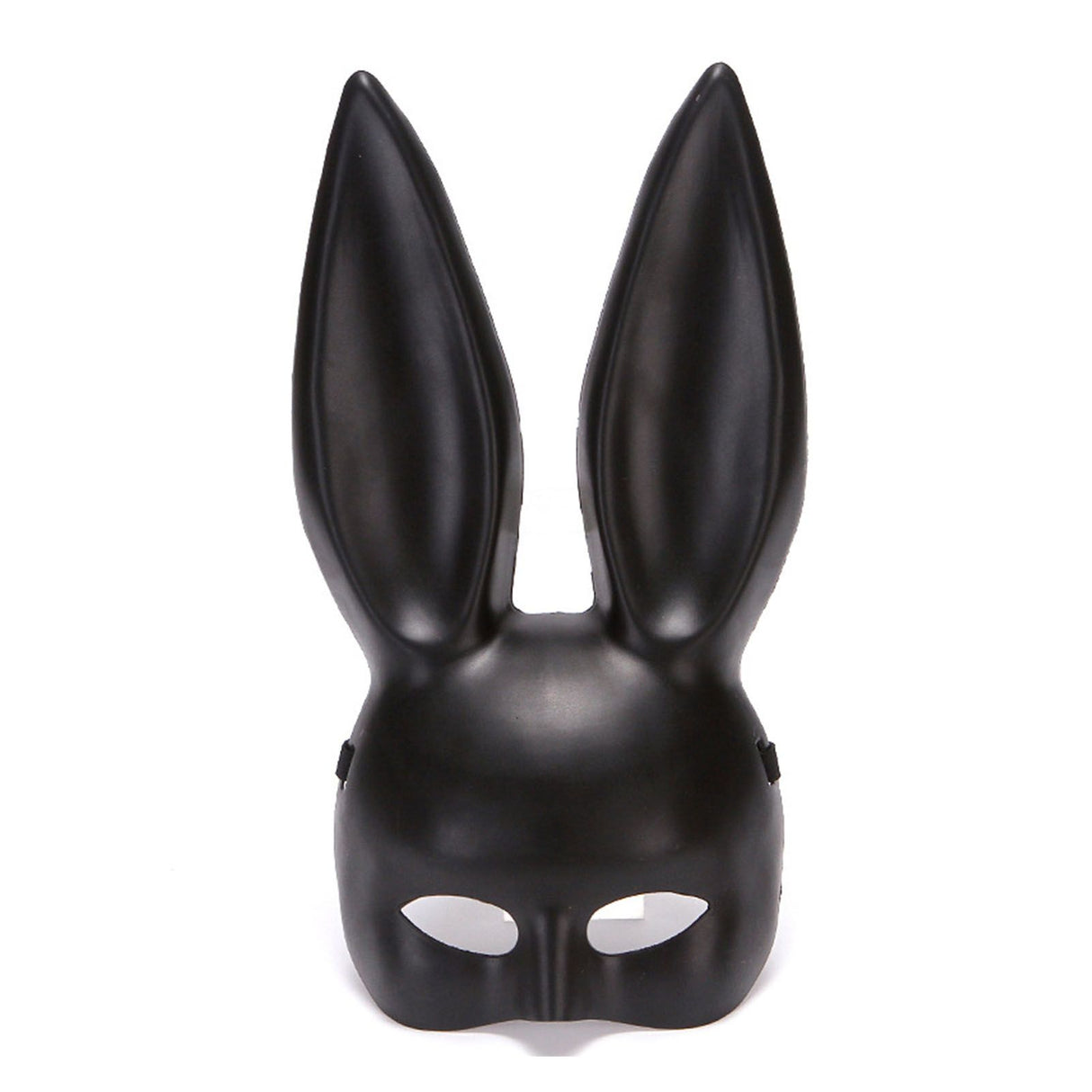 Rabbit Ears Mask Half Face Environmental Protection PVC Masquerade Mask for Parties Costume Matte Black