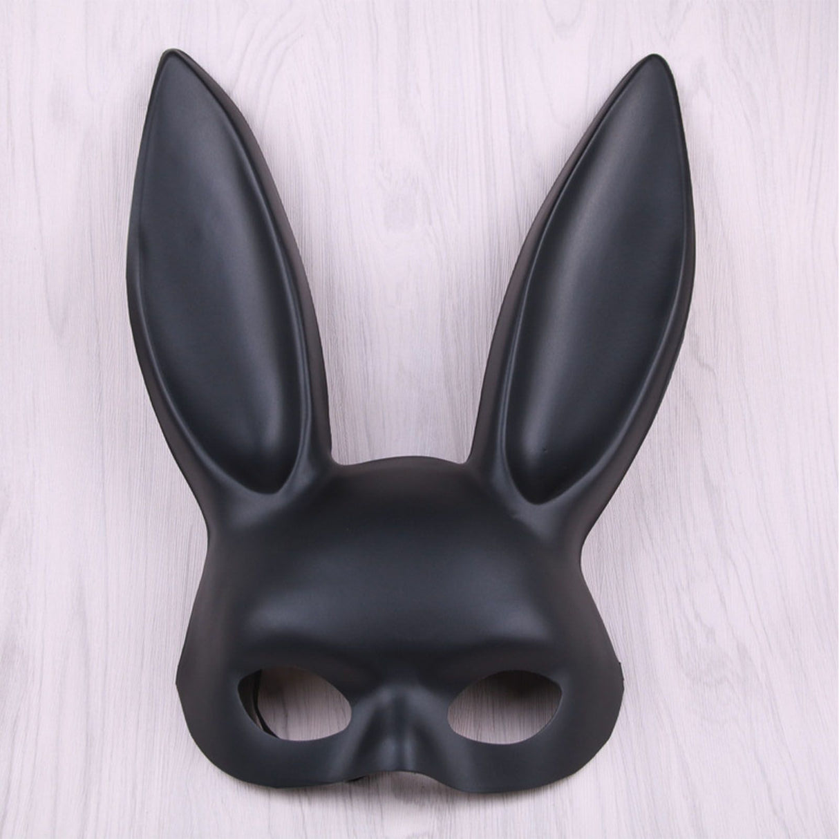 Rabbit Ears Mask Half Face Environmental Protection PVC Masquerade Mask for Parties Costume Matte Black