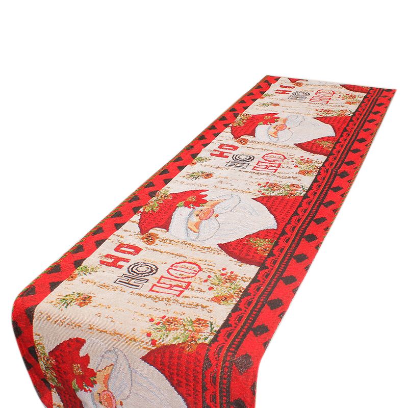 Christmas Table Runner Flag Printing Wear Dirt Resistant Xmas Christmas Table Flag for Christmas Table Cloth Decoration Santa Model