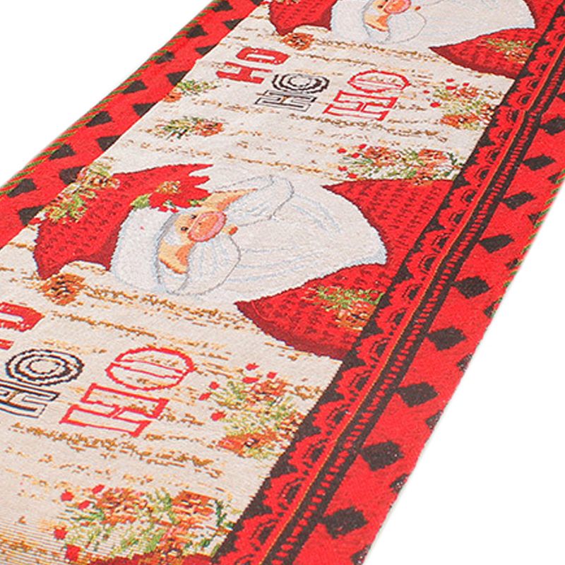 Christmas Table Runner Flag Printing Wear Dirt Resistant Xmas Christmas Table Flag for Christmas Table Cloth Decoration Santa Model