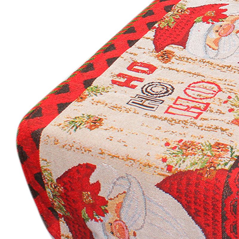 Christmas Table Runner Flag Printing Wear Dirt Resistant Xmas Christmas Table Flag for Christmas Table Cloth Decoration Santa Model