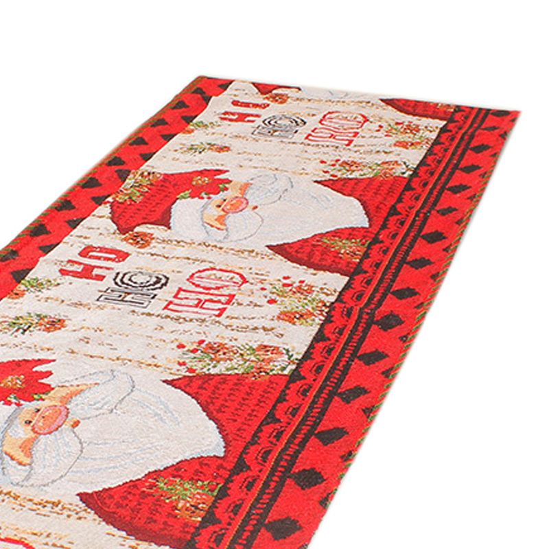 Christmas Table Runner Flag Printing Wear Dirt Resistant Xmas Christmas Table Flag for Christmas Table Cloth Decoration Santa Model