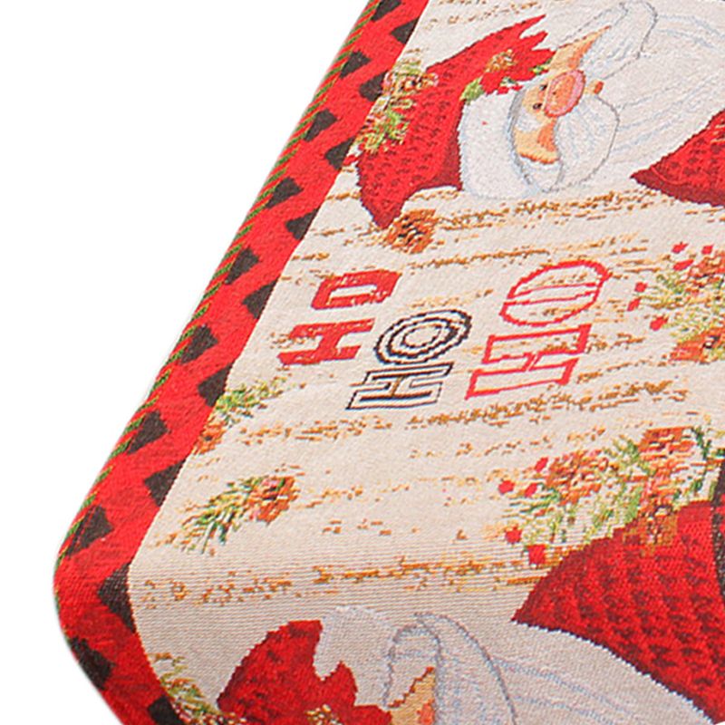 Christmas Table Runner Flag Printing Wear Dirt Resistant Xmas Christmas Table Flag for Christmas Table Cloth Decoration Santa Model