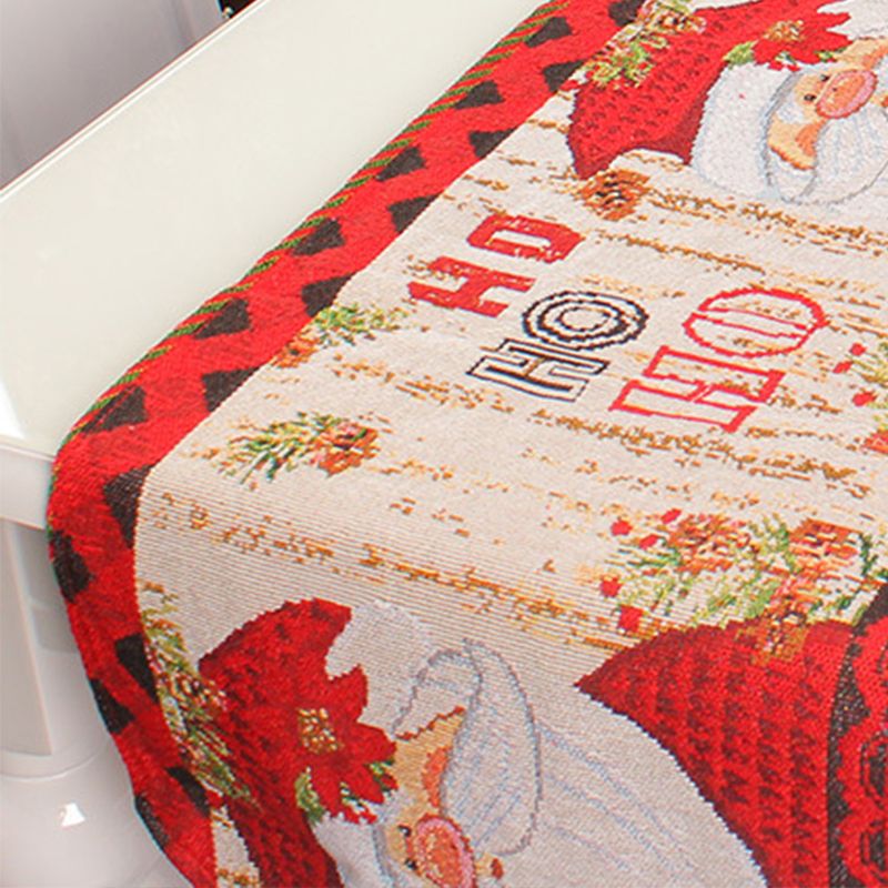 Christmas Table Runner Flag Printing Wear Dirt Resistant Xmas Christmas Table Flag for Christmas Table Cloth Decoration Santa Model