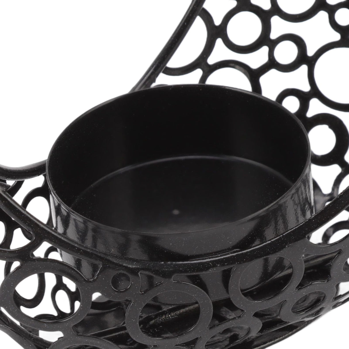Romantic Moon Candlestick Iron Hollowed Candle Holder for Weddings Christmas Decoration Dining Coffee Table Black