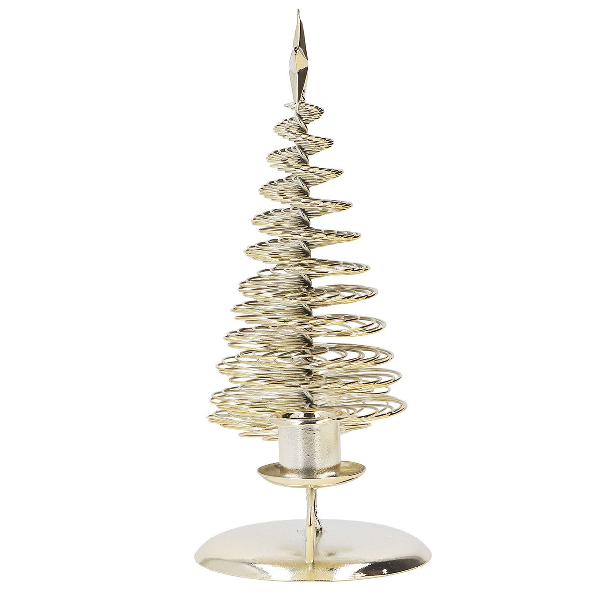Candlestick Ornaments European Metal Christmas Tree Shape Wax Candle Holder Home Decoration Double Holder Gold