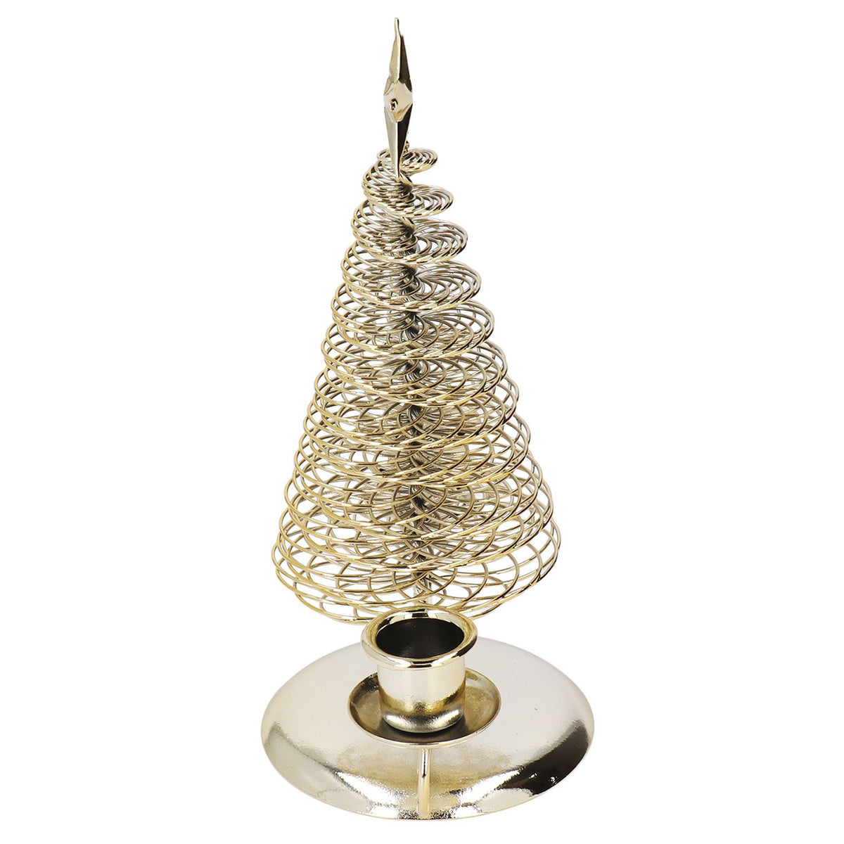 Candlestick Ornaments European Metal Christmas Tree Shape Wax Candle Holder Home Decoration Double Holder Gold