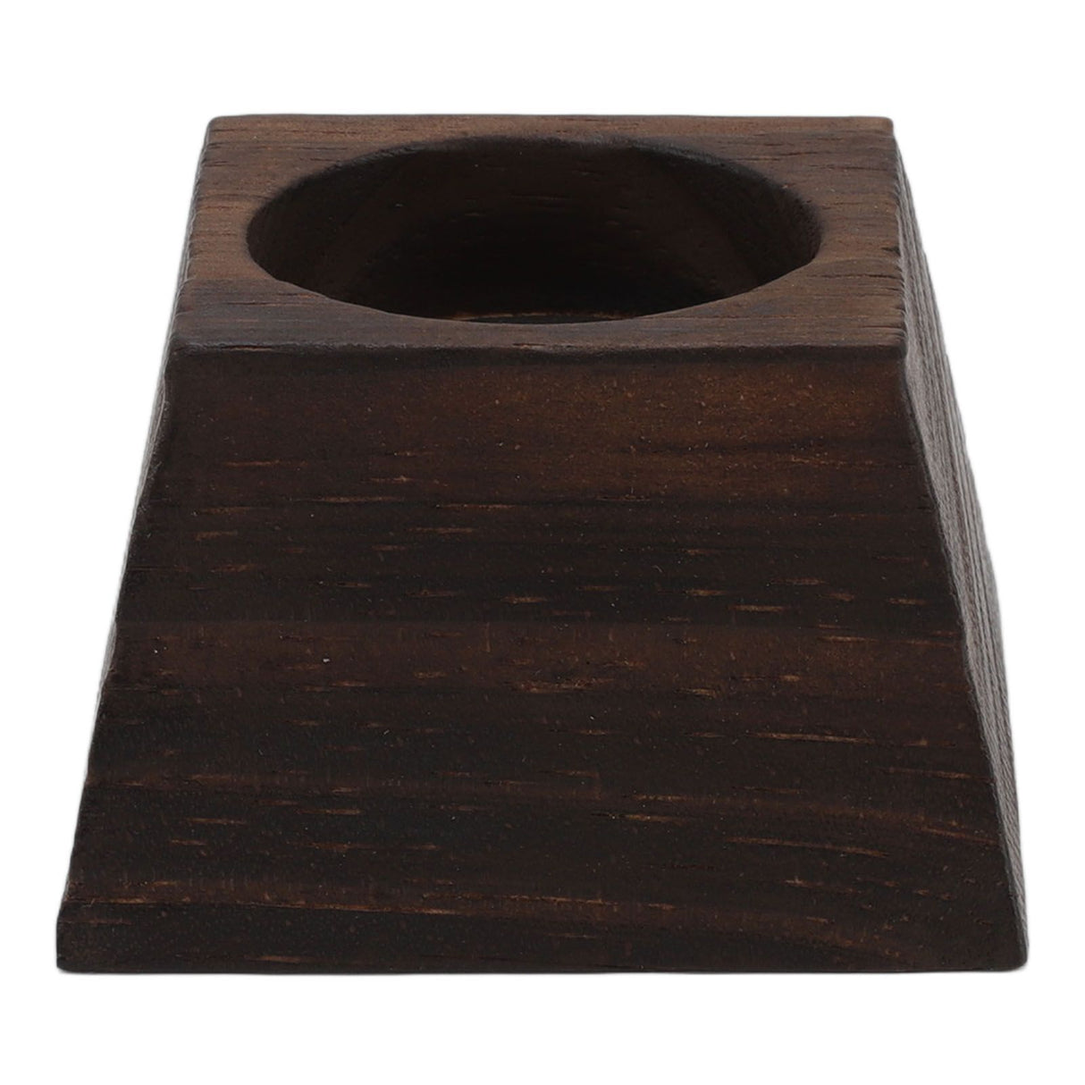 Candle Holder Trapezoid Wood Retro Table Decoration Ornament for Christmas Day Wedding Black Wood