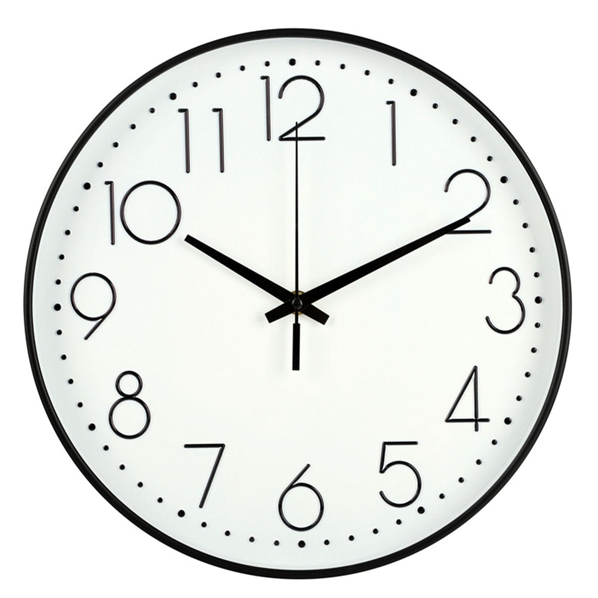 8 Inch Silent Wall Clock Non Ticking Decorative Easy to Read Round Wall Clock for Home Livingroom Black Frame White Bootom Black Word