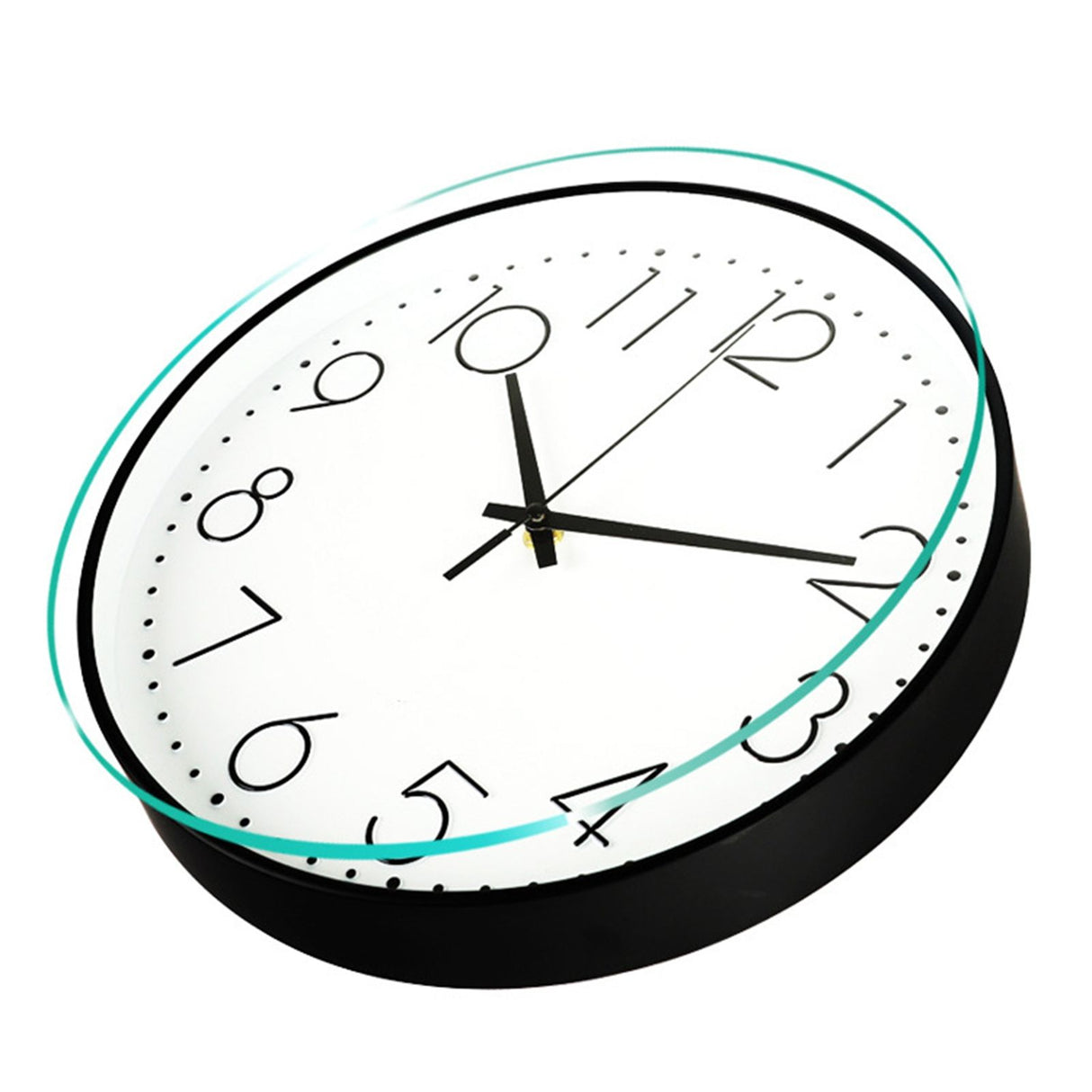 8 Inch Silent Wall Clock Non Ticking Decorative Easy to Read Round Wall Clock for Home Livingroom Black Frame White Bootom Black Word