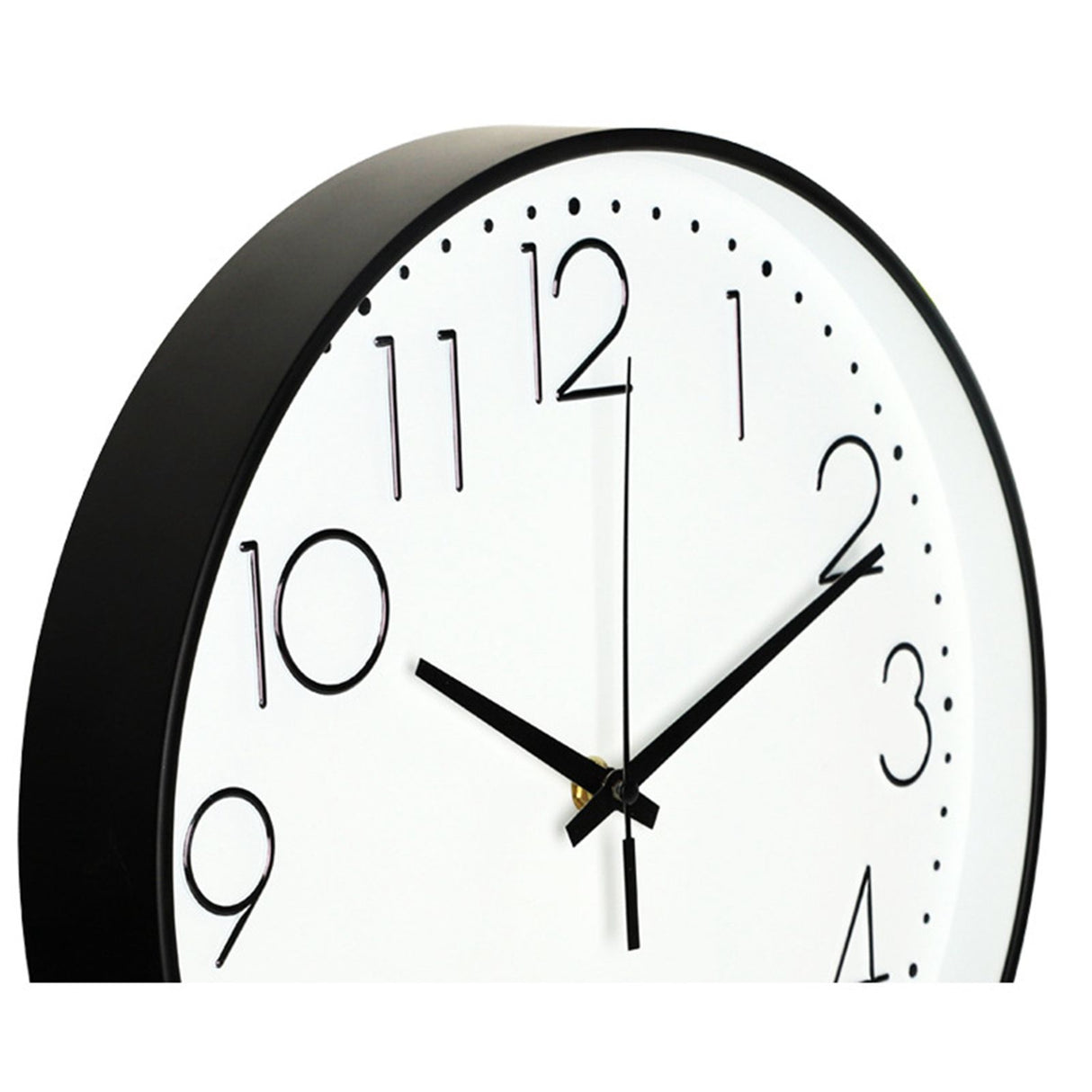 8 Inch Silent Wall Clock Non Ticking Decorative Easy to Read Round Wall Clock for Home Livingroom Black Frame White Bootom Black Word