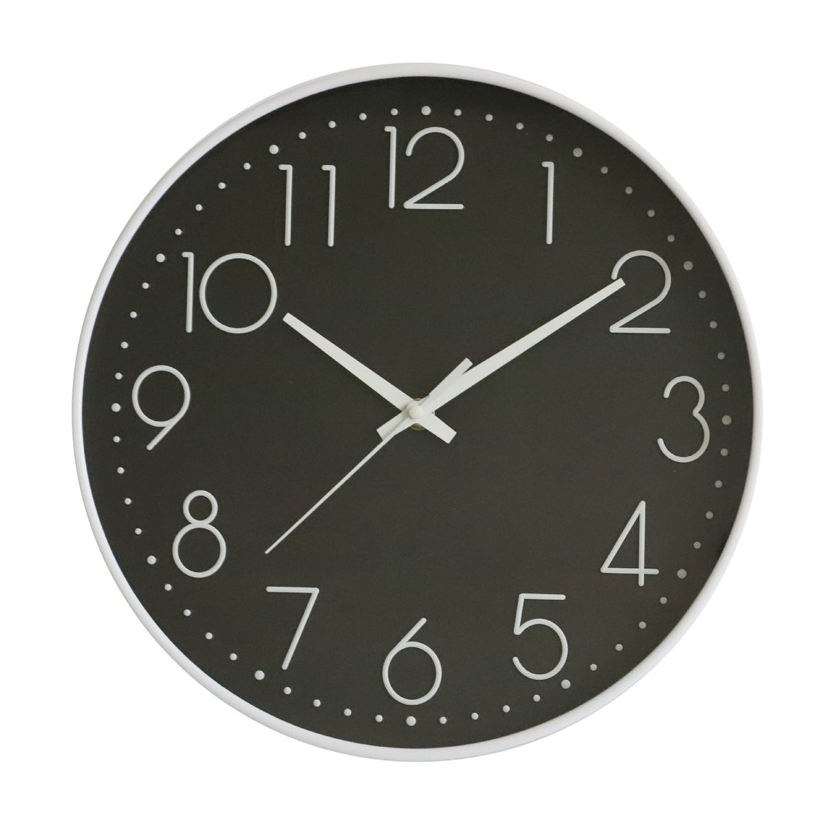 8 Inch Silent Wall Clock Non Ticking Decorative Easy to Read Round Wall Clock for Home Livingroom White Frame Black Bootom White Word