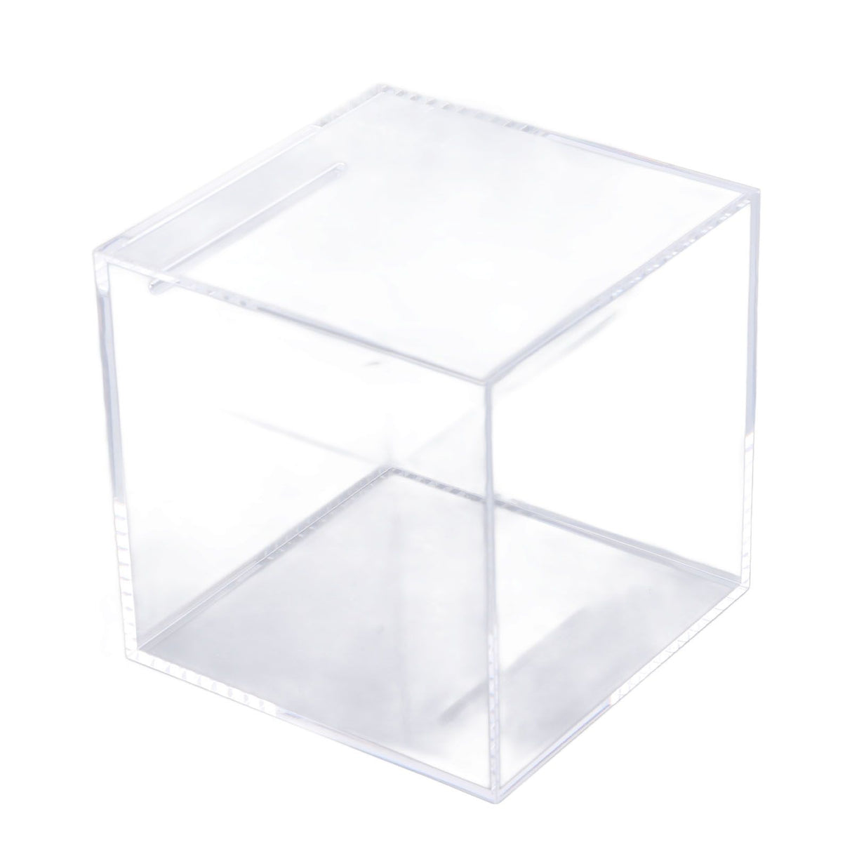 12cm Piggy Bank Acrylic Clear Dustproof Cube Money Boxes Storage Money Saving Box
