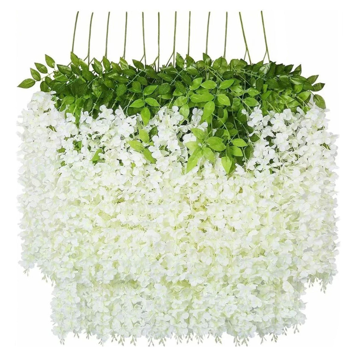 12 Pcs Artificial Wisteria Pure White Exquisite Simulated Wisteria Decoration for Weddings Outdoor Ceremonies
