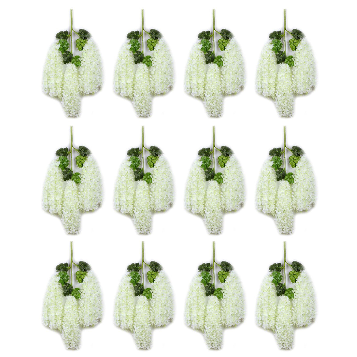 12 Pcs Artificial Wisteria Pure White Exquisite Simulated Wisteria Decoration for Weddings Outdoor Ceremonies