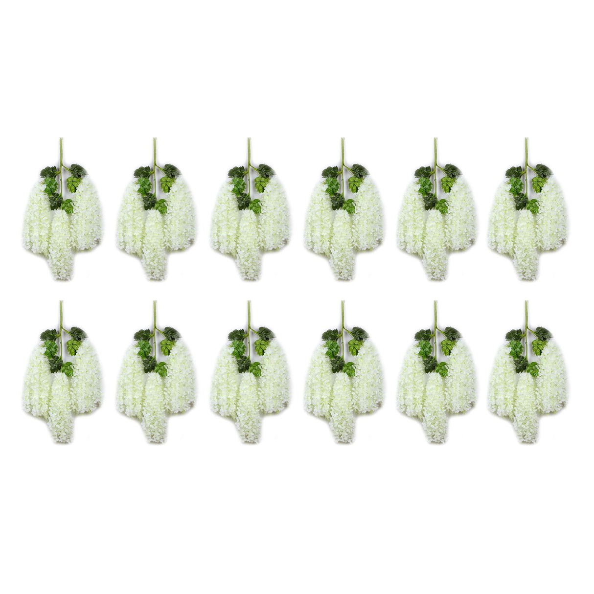 12 Pcs Artificial Wisteria Pure White Exquisite Simulated Wisteria Decoration for Weddings Outdoor Ceremonies