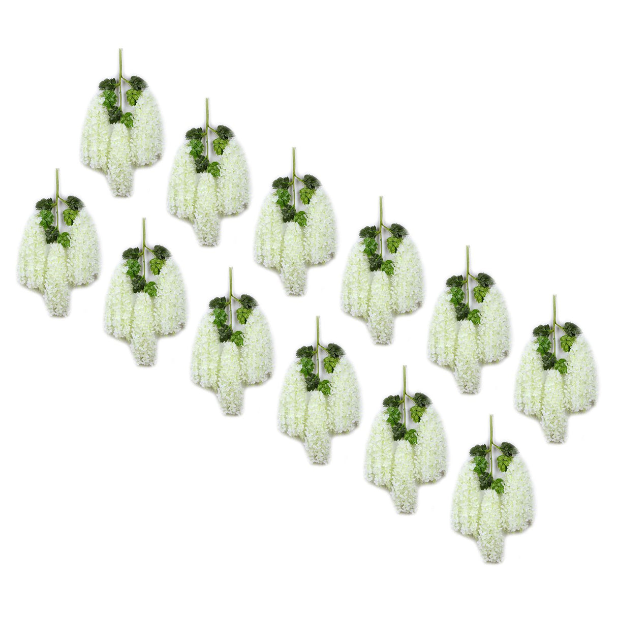 12 Pcs Artificial Wisteria Pure White Exquisite Simulated Wisteria Decoration for Weddings Outdoor Ceremonies