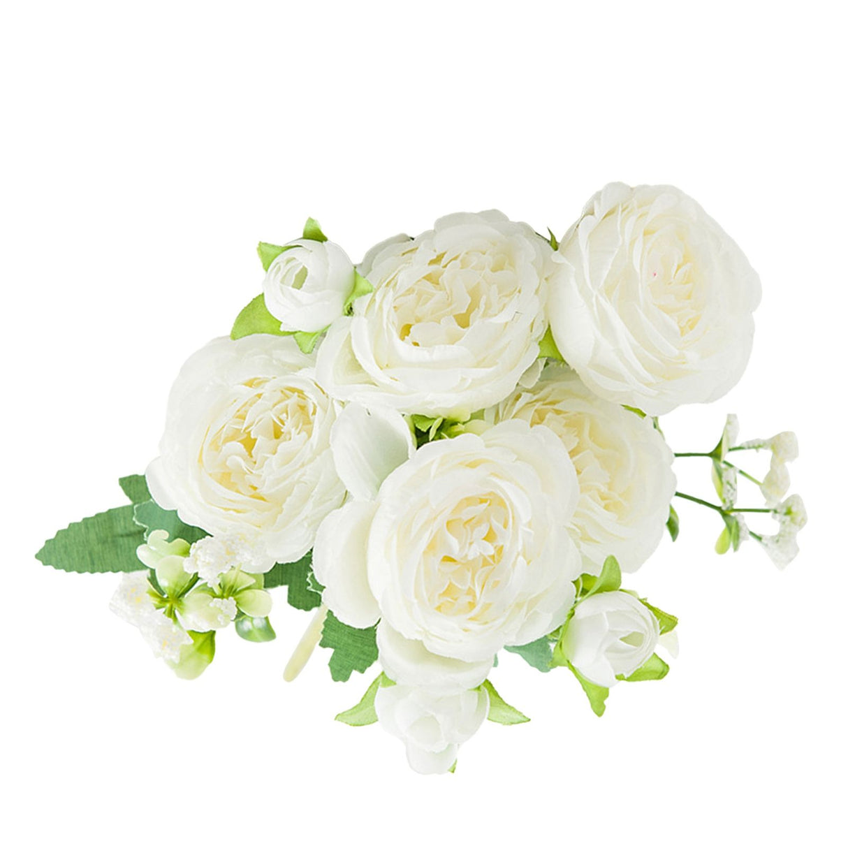 2 Bunches Artificial Peonies Romantic Vivid 6cm Diameter Attractive Decorative Light Weight Faux Peonies Decoration White