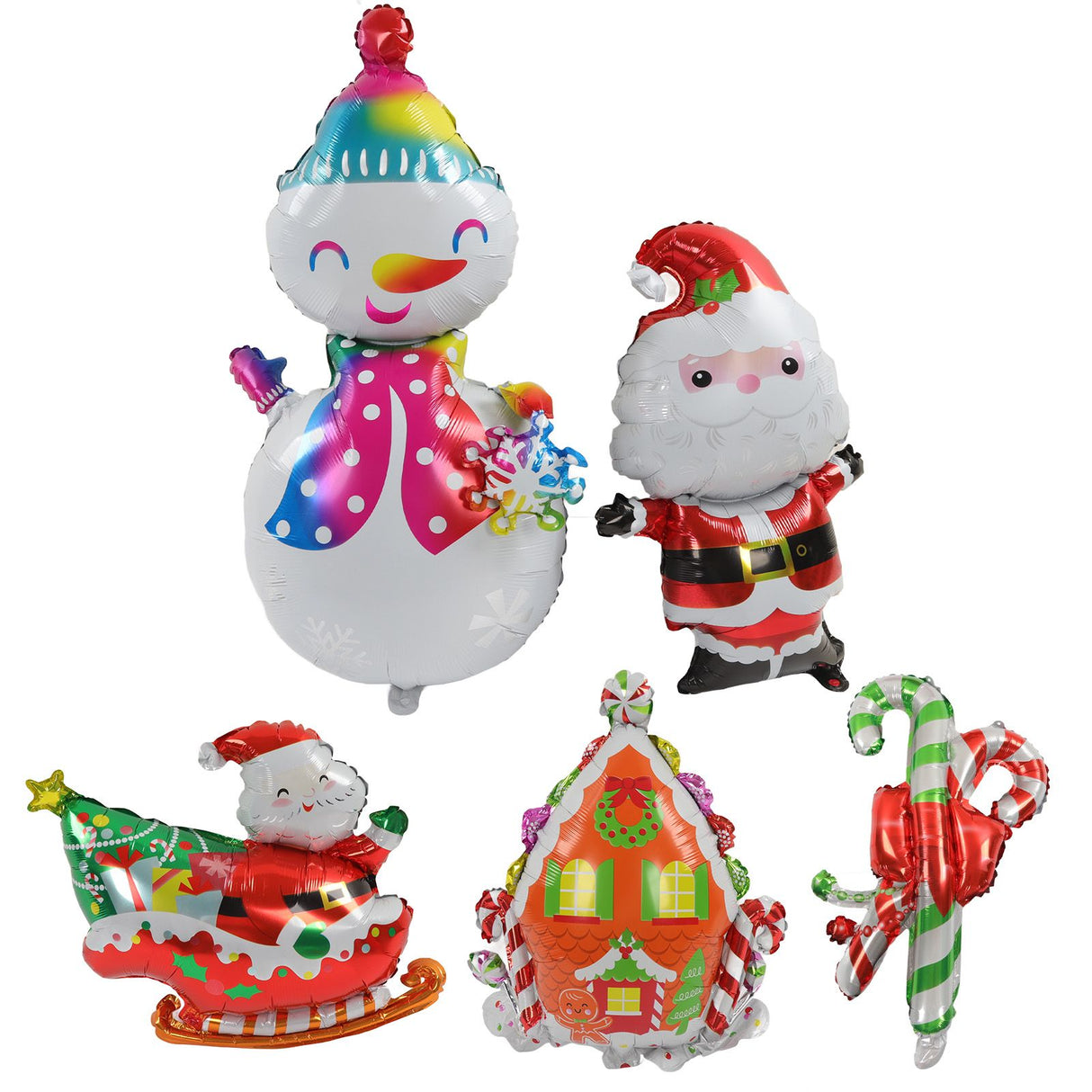 Christmas Foil Balloons Father Christmas Sleigh Father Christmas Snowman Candy House Christmas Ballons Decoration Kit