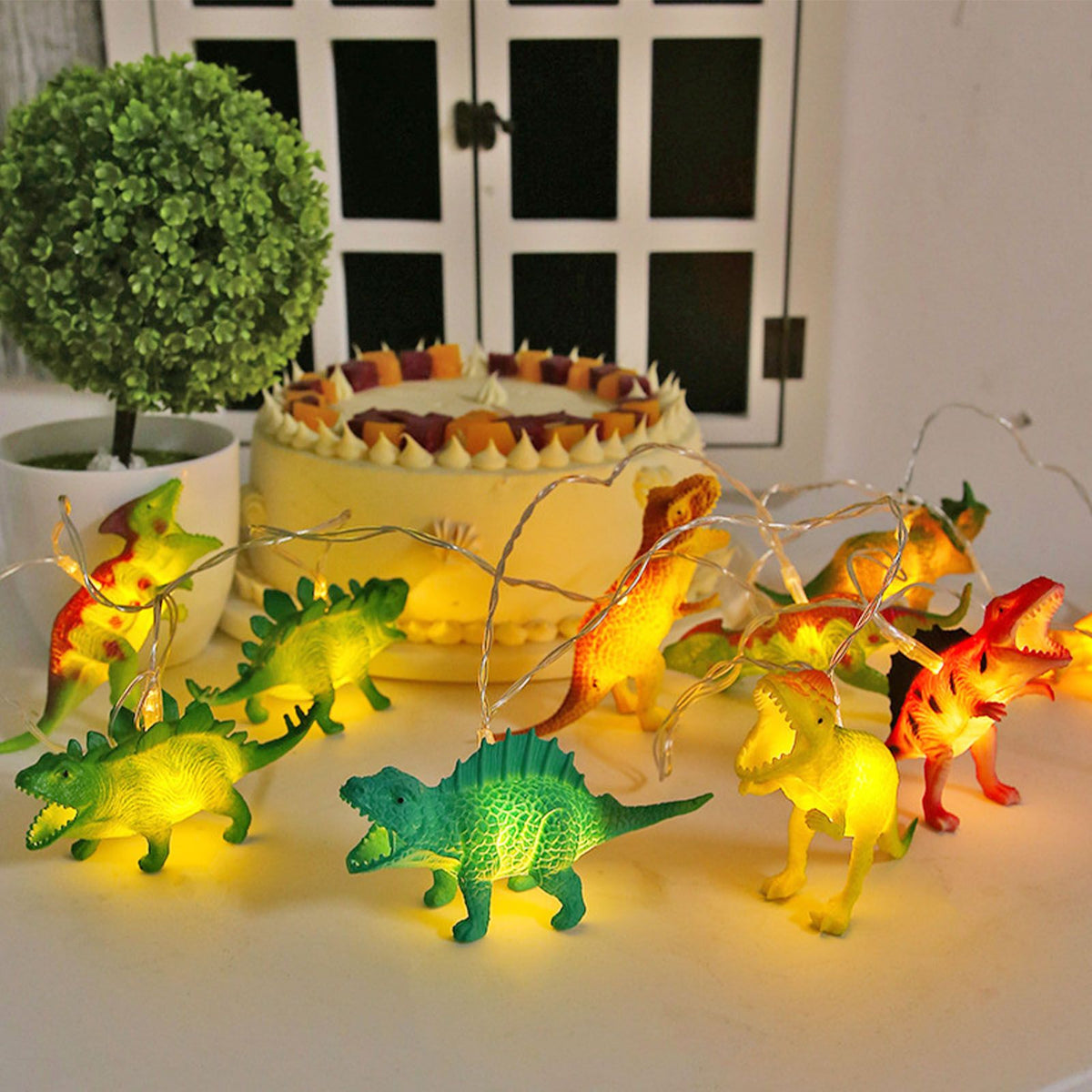 Dinosaur String Lamp 2m 10LED String Lights Animal Fashionable Decorative Light for Bedroom 4.5V