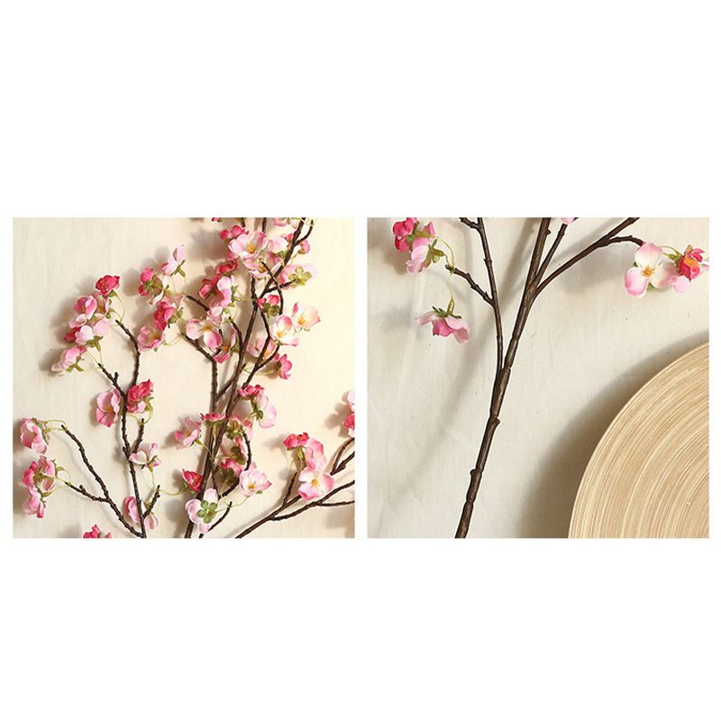 Artificial Cherry Blossom 4 Branches Decorative Lifelike Cherry Blossom Branches Decor 97cm Dark Pink