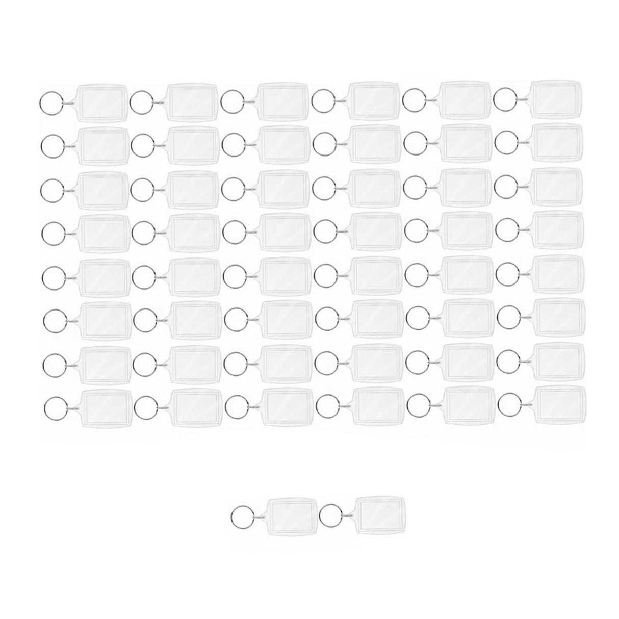 50Pcs Photo Insert Keychain Acrylic Blank Transparent Photo Picture Frame Keyring