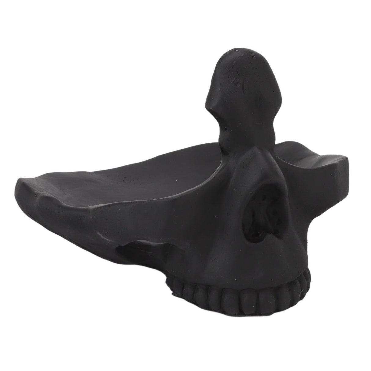 Skull Glasses Stand Lifelike Scratch Resistant Practical Statue Eyeglasses Holder with Storage Tray for Home Black