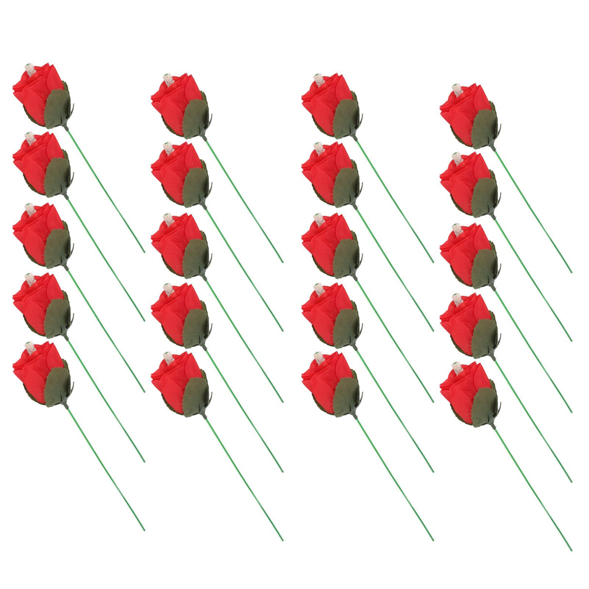 20 Pcs Flame Appearing Rose Exquisite Flower Rose Tricks Toys Professional Magician Props for Parties Performances