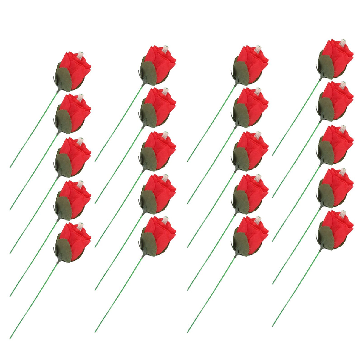20 Pcs Flame Appearing Rose Exquisite Flower Rose Tricks Toys Professional Magician Props for Parties Performances
