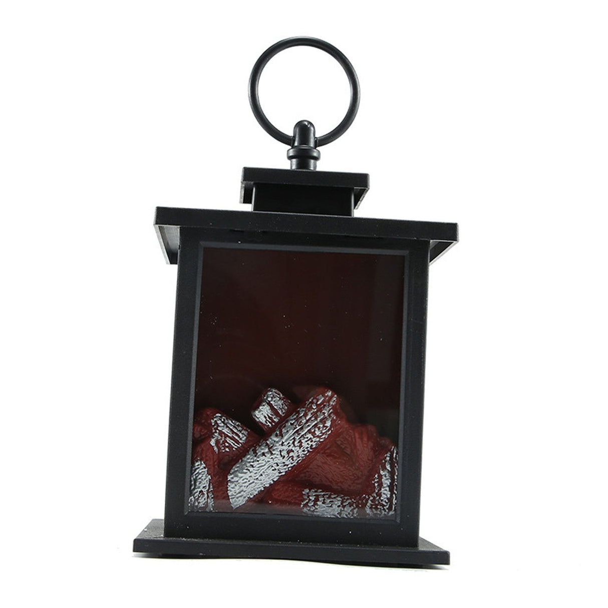 LED Flame Lantern Light Fashionable Retro Lantern Hanging Lamp for Christmas Decoration Square Flame Lamp, M