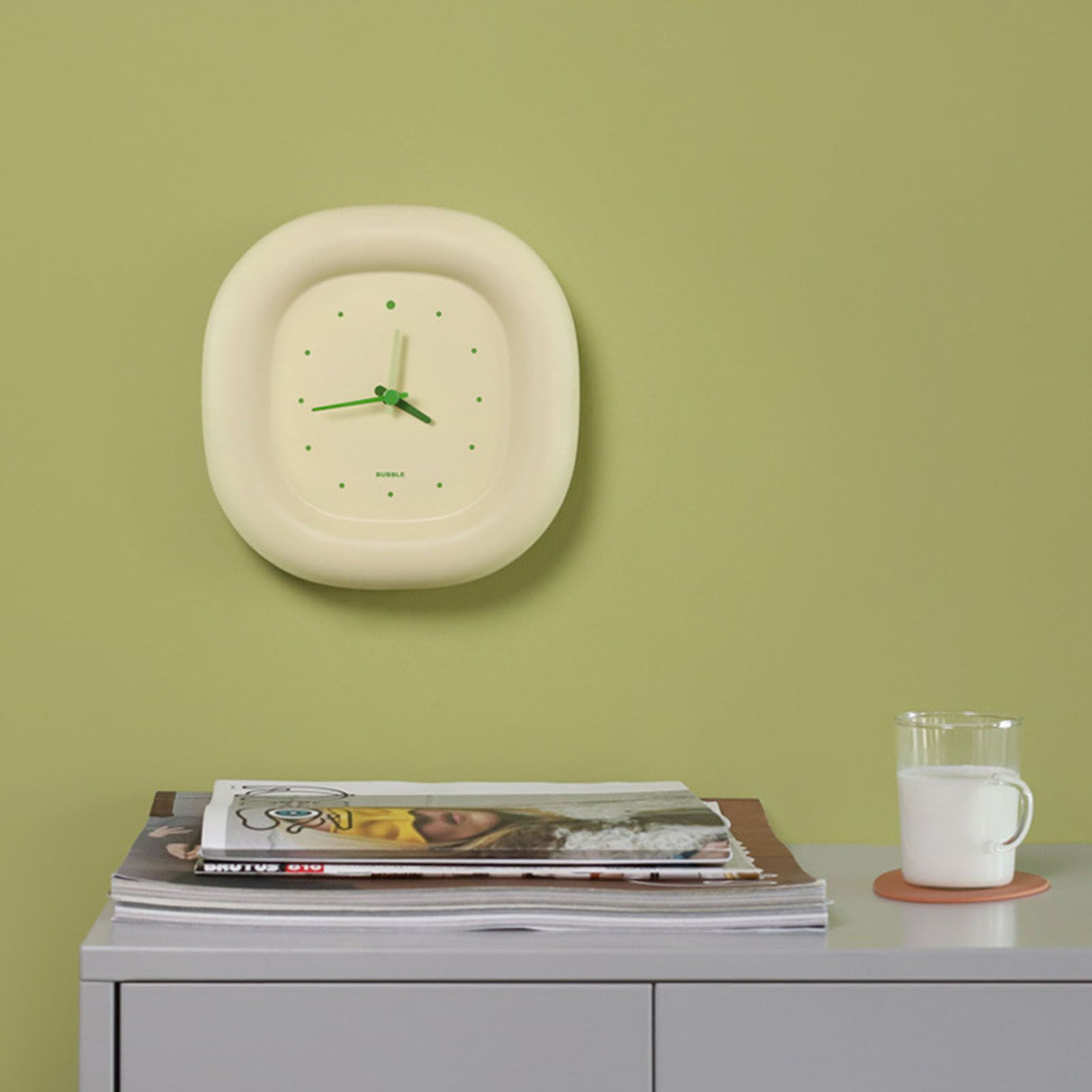 Cute Wall Clock Simple Lovely Vivid Colors Strong ABS Multifunction Kids Wall Clockfor Bedroom Office Indoor