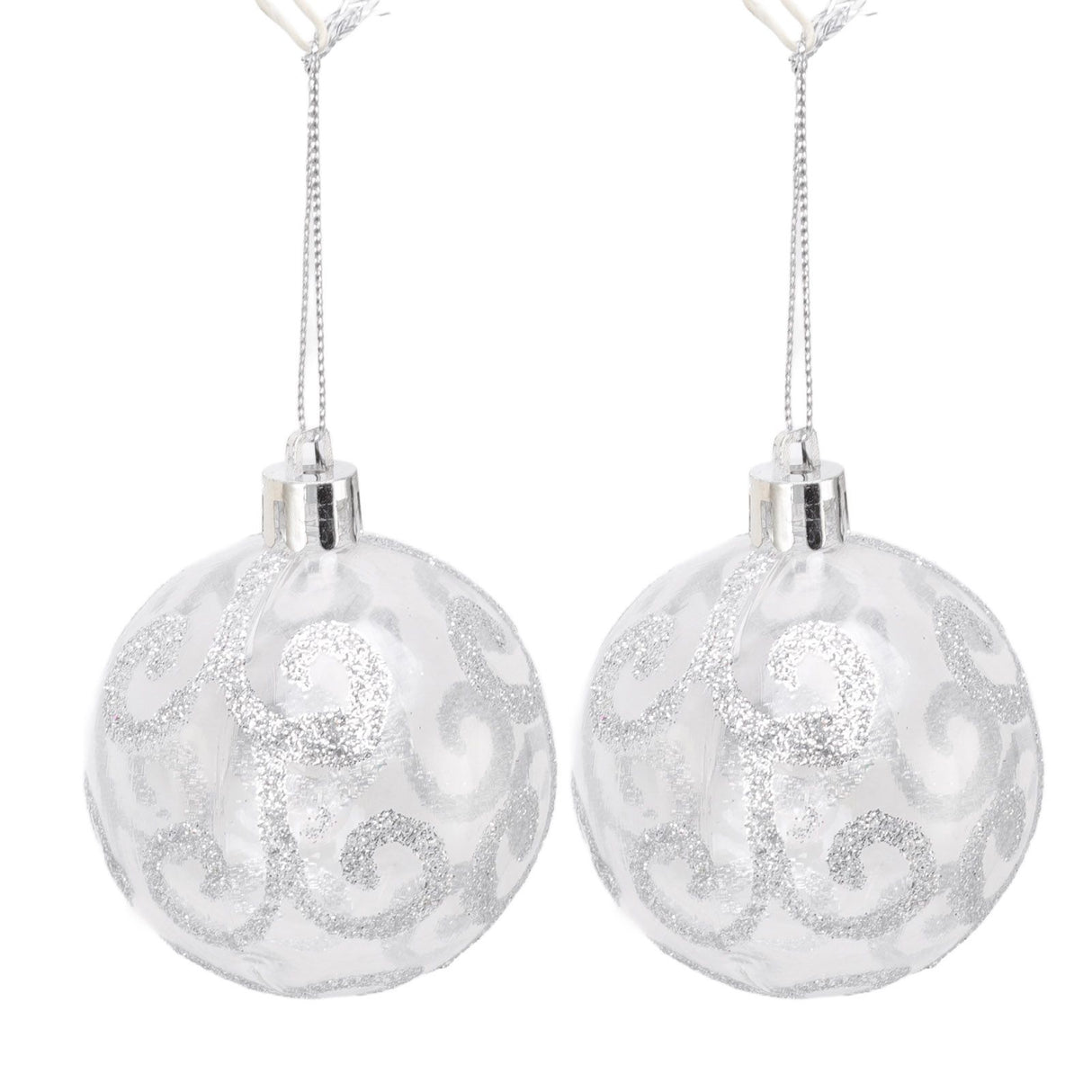 9Pcs Christmas Ball Ornaments Exquisite Plastic Shatterproof Hanging Christmas Tree Ornaments for Home Silver