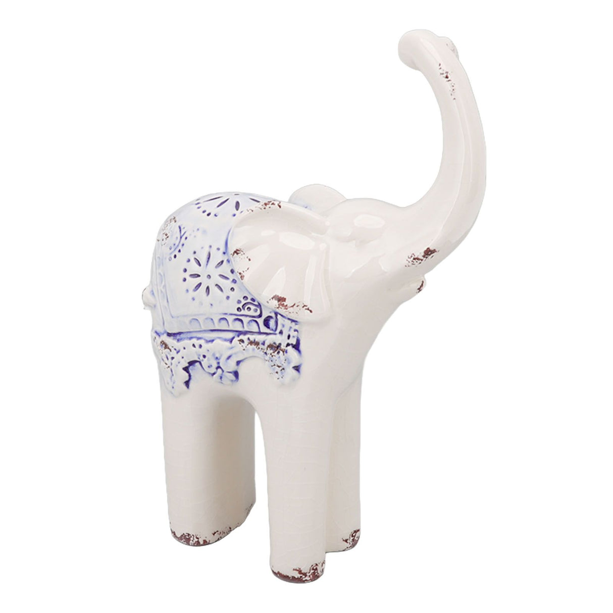 Elephant Ceramic Decor Safe Round Slippy Exquisite Porcelain Elephant Sculpture for Home Office Ornament S