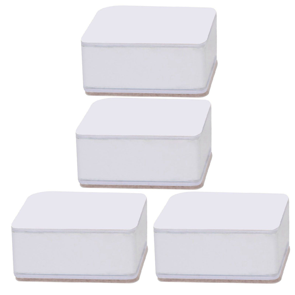 Carbon Steel Furniture Risers Self Adhesive Furniture Lift Anti Slip Low Noise Bed Lifter with Felt Pad for Sofa Couch White