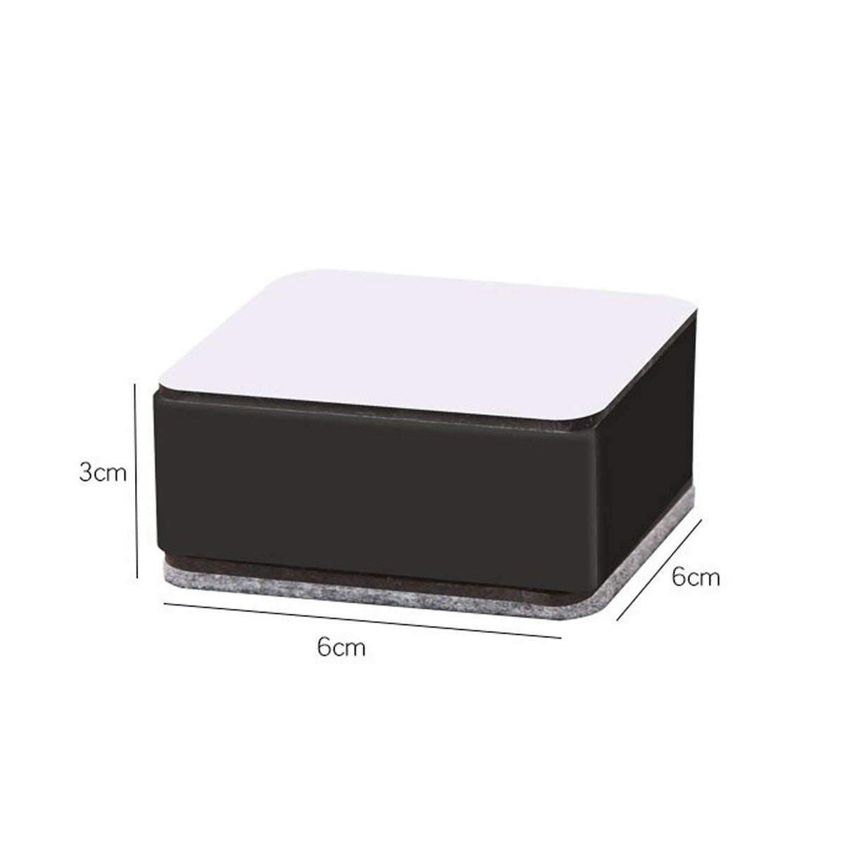 Carbon Steel Furniture Risers Self Adhesive Furniture Lift Anti Slip Low Noise Bed Lifter with Felt Pad for Sofa Couch Black