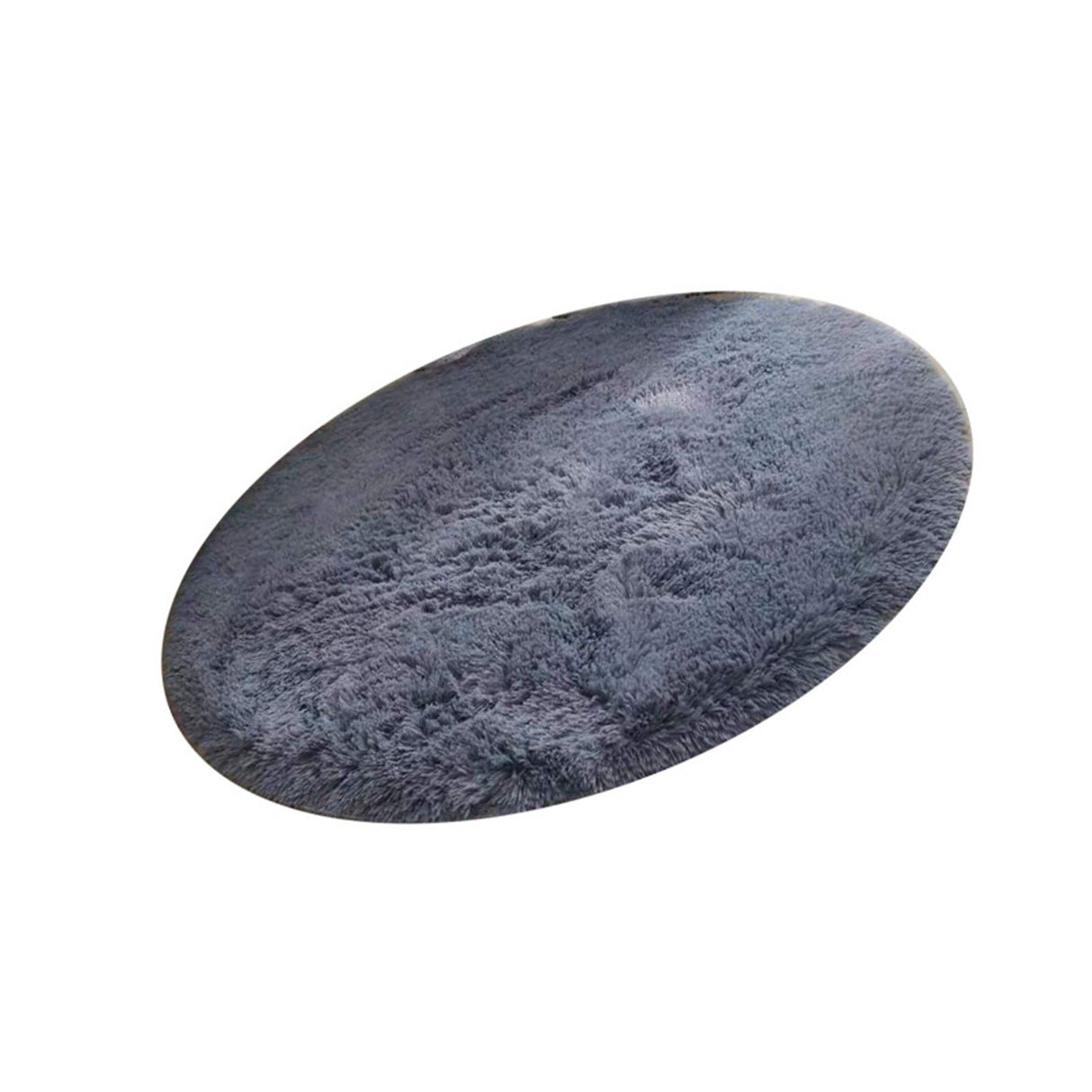 Floor Carpet Polyester Fiber Round Nordic Style Long Plush Soft Shaggy Rug for Home Bedroom Grey