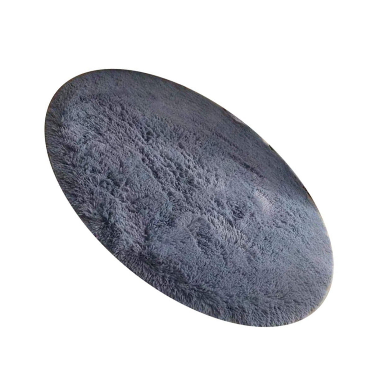 Floor Carpet Polyester Fiber Round Nordic Style Long Plush Soft Shaggy Rug for Home Bedroom Grey