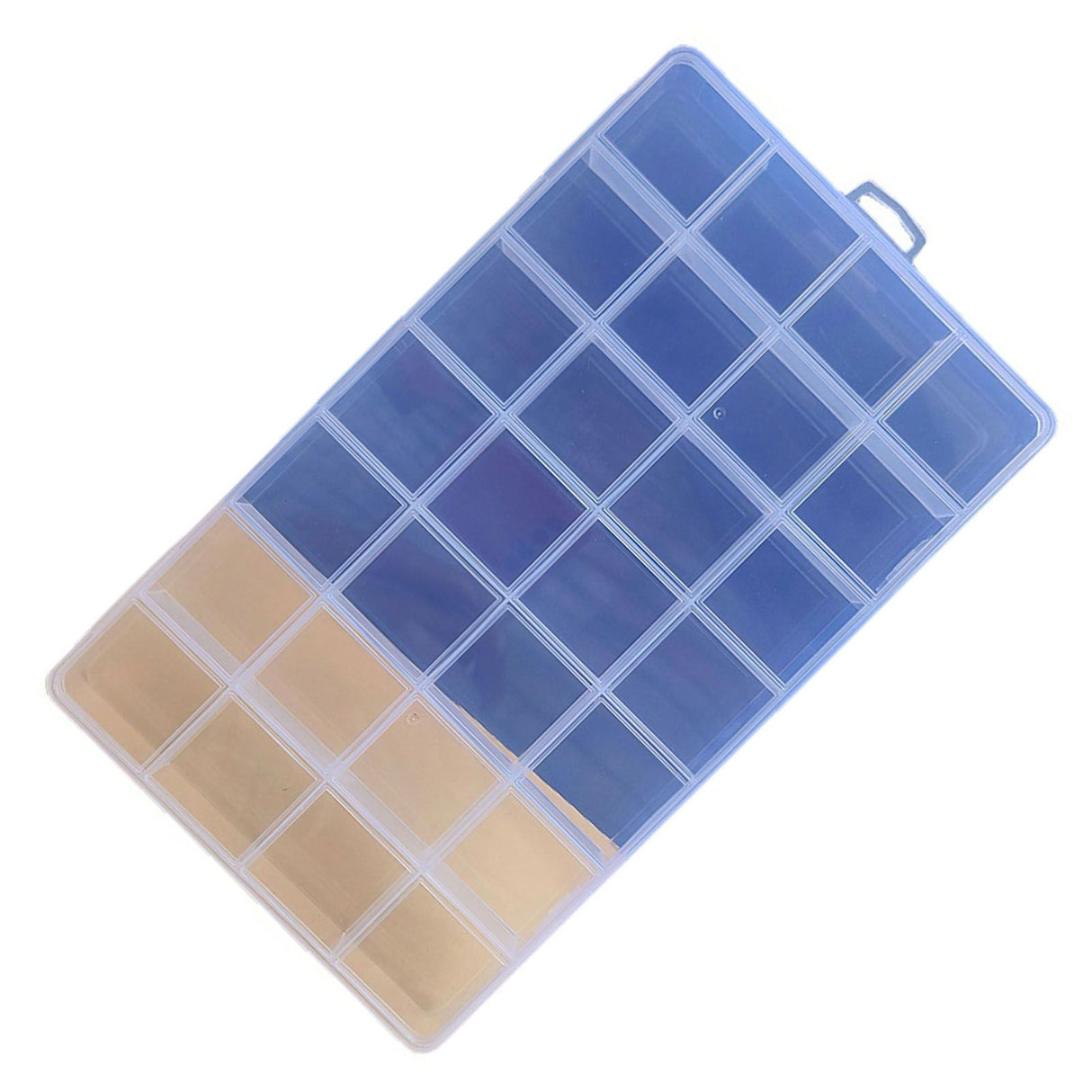 Clear Plastic Storage Box 28 Grids ABS Transparent Small Item Organizer Box for Jewelry Hair Ties