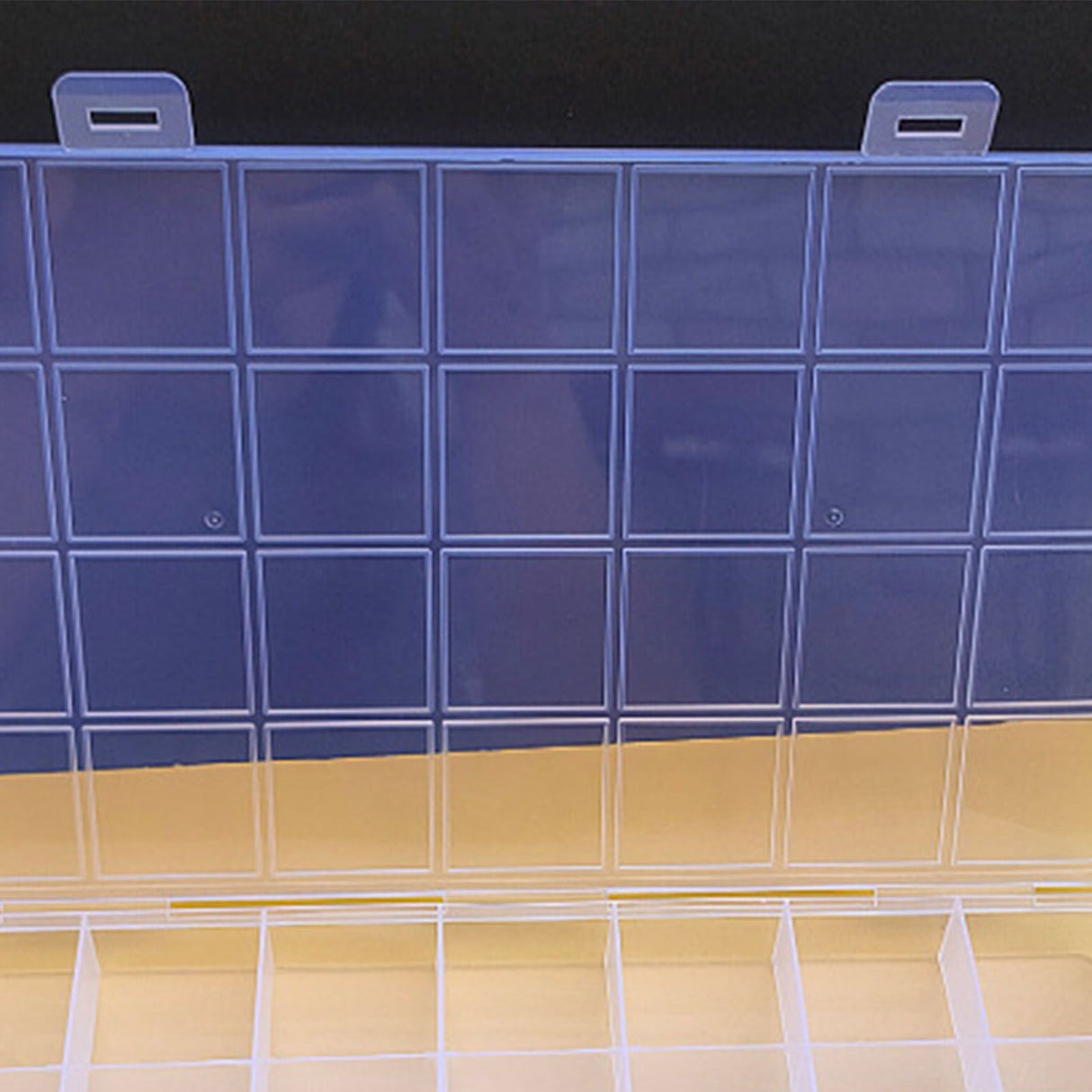 Clear Plastic Storage Box 28 Grids ABS Transparent Small Item Organizer Box for Jewelry Hair Ties