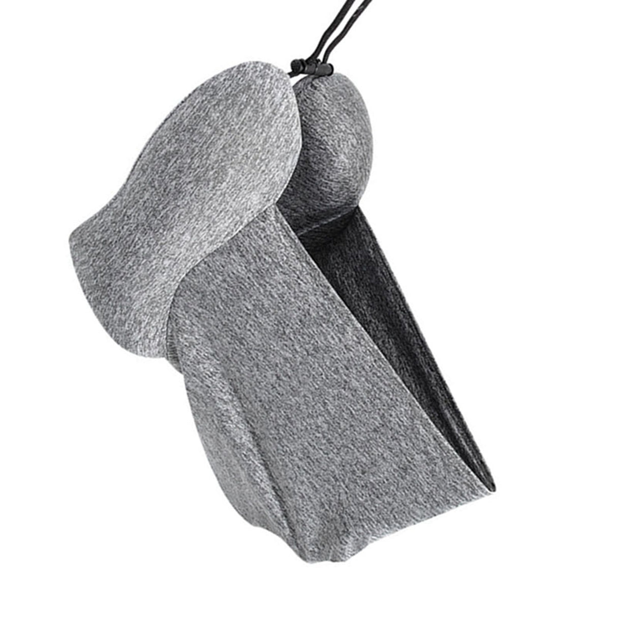 Hooded U Shaped Pillow Removable Neck Protection Memory Cotton Neck Travel Pillow for Home Outdoor Travel Car Grey U043‑3