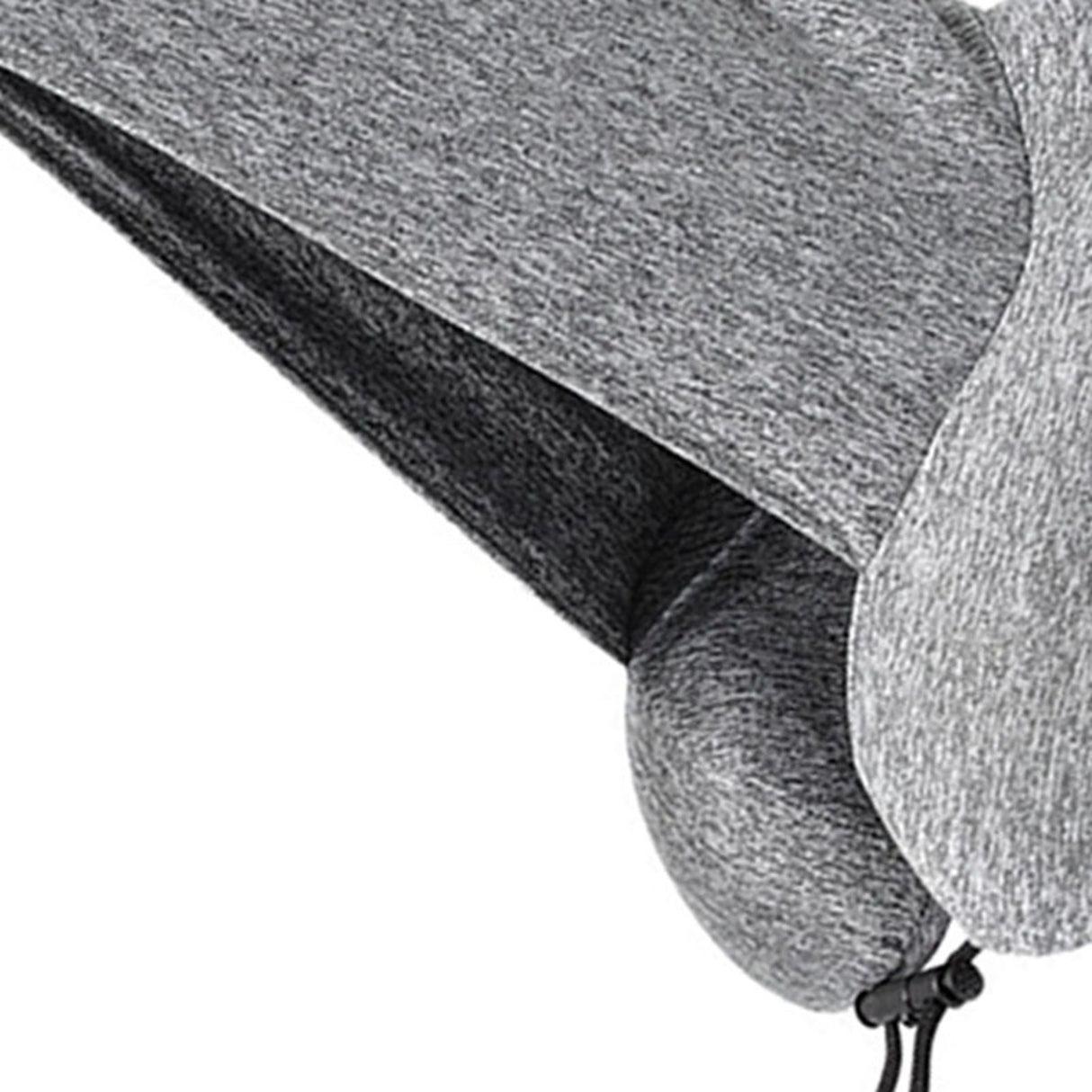 Hooded U Shaped Pillow Removable Neck Protection Memory Cotton Neck Travel Pillow for Home Outdoor Travel Car Grey U043‑3