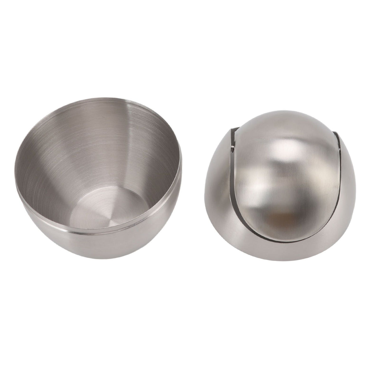 Desktop Trash Can Stainless Steel Egg Shape Mini Countertop Waste Bin with Swing Lid for Bathroom Bedroom