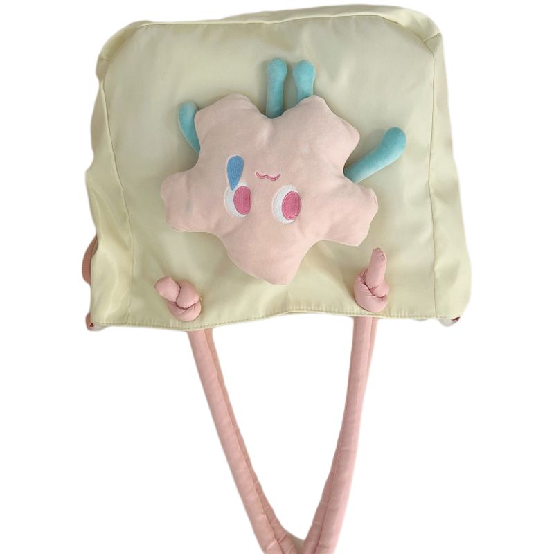 Tote Bag Nylon Large Capacity Removable Cute Star Doll Messenger Bag for PC Book Lipstick