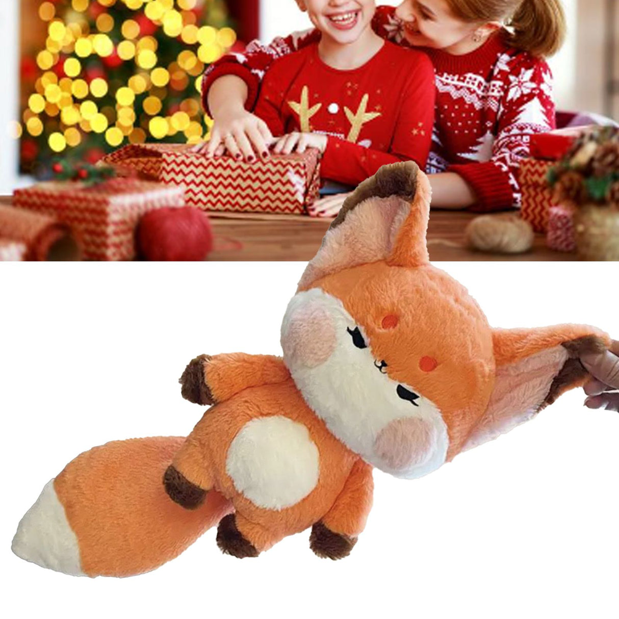 Fox Doll Cute Style Soft Plush Material Stuffed Cartoon Animal Toy for Kids Birthday Present Orange Full Length 60cm