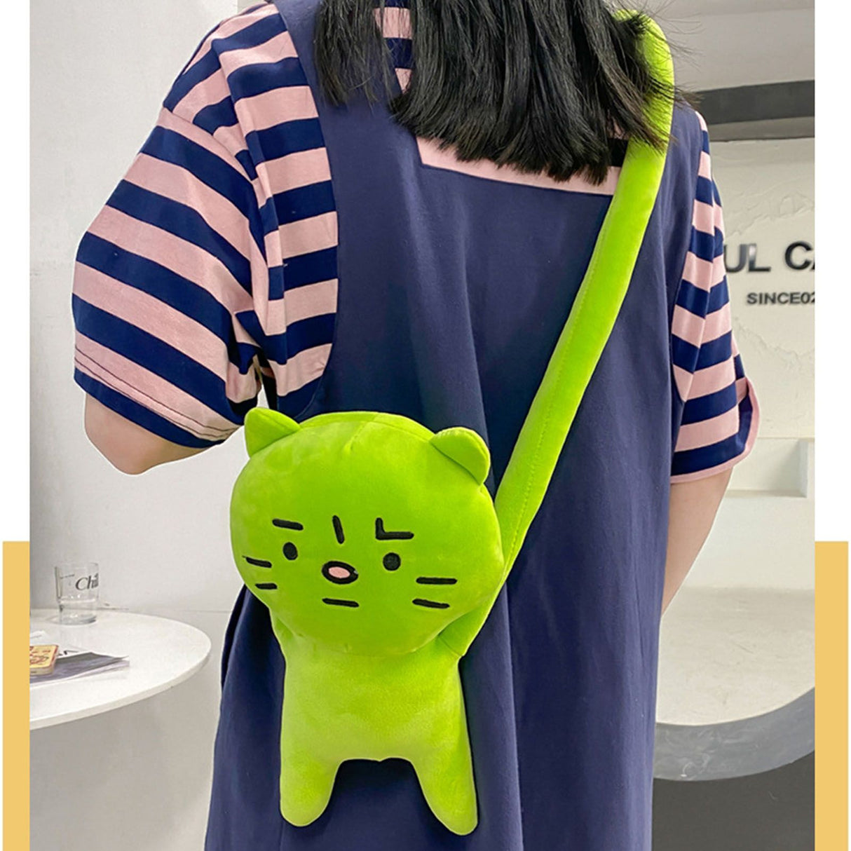 Plush Toy Shoulder Bag Cartoon Long Arm Anxiety Kitty Plush Purse Bag for Shopping Traveling