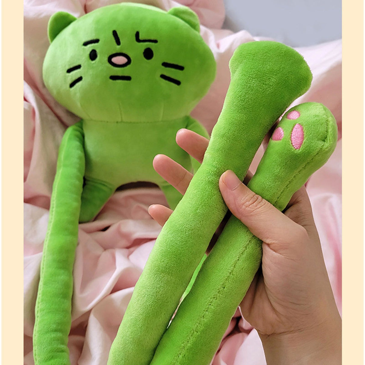 Plush Toy Shoulder Bag Cartoon Long Arm Anxiety Kitty Plush Purse Bag for Shopping Traveling