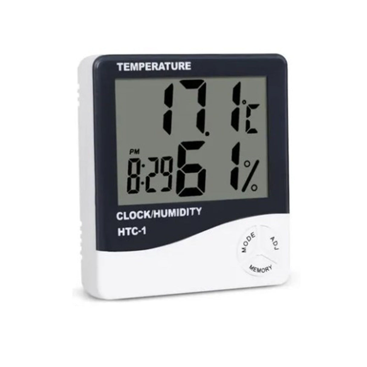 Mini Digital Thermometer Hygrometer Clock Indoor Room Temperature Humidity Gauge Meter Monitor